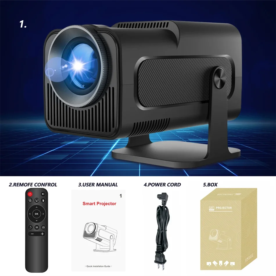 2025 4K Android 11 Projector Native 1080P 390ANSI HY320 Dual Wifi6 BT5.0 1920*1080P Cinema portable Projetor upgrated HY300