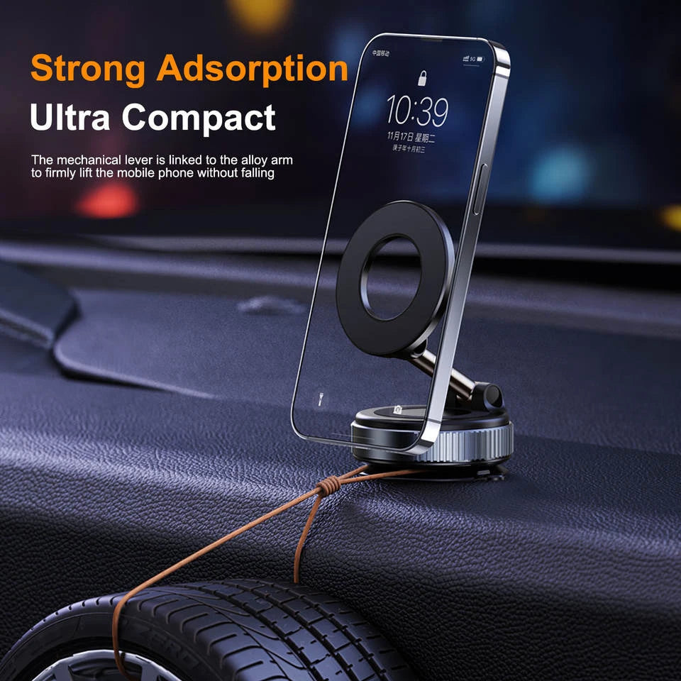 Mobile phone holder magnetic car vacuum adsorption rotating folding two-way suction cup dedicated portable home use