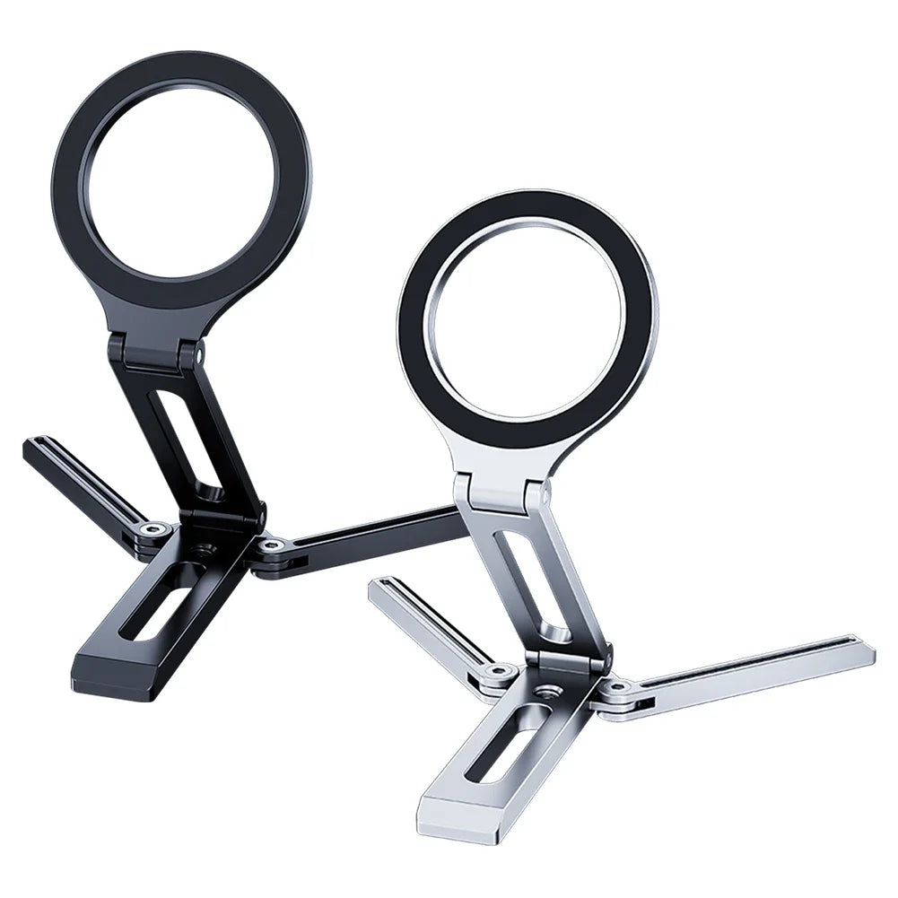 Magnetic Phone Tripod Multifunctional Smartphone Desk Stand Portable Desktop Phone Mount for Cell Phone Video Recording Travel