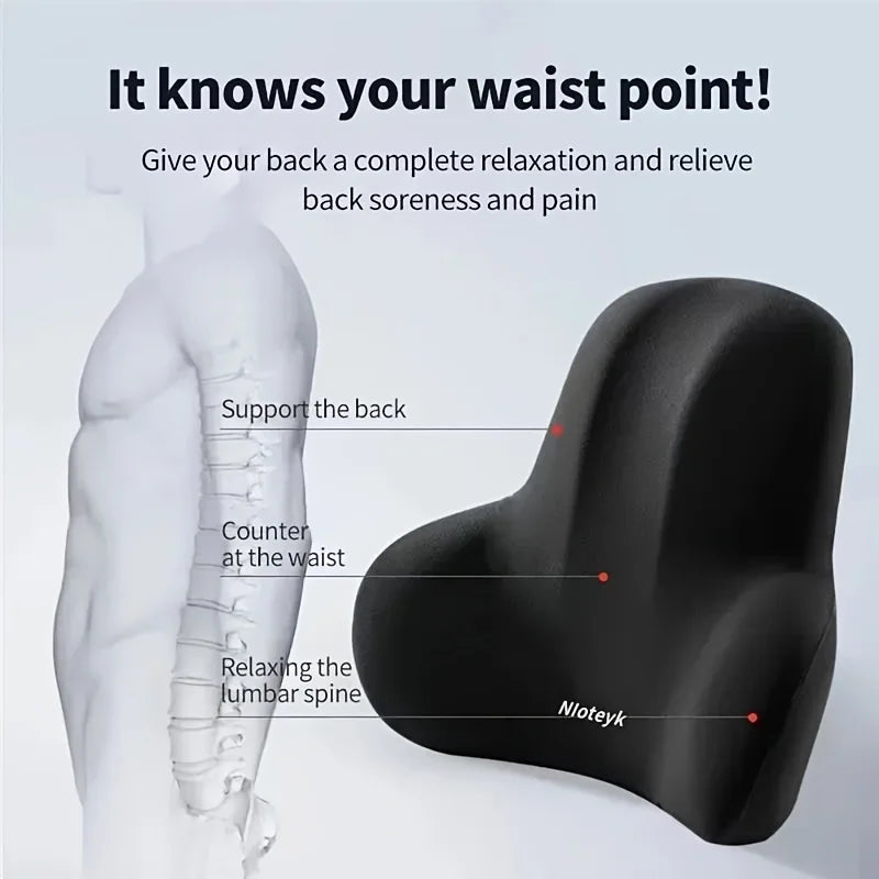 Memory Foam Lumbar Support Cushion for Chair & Car