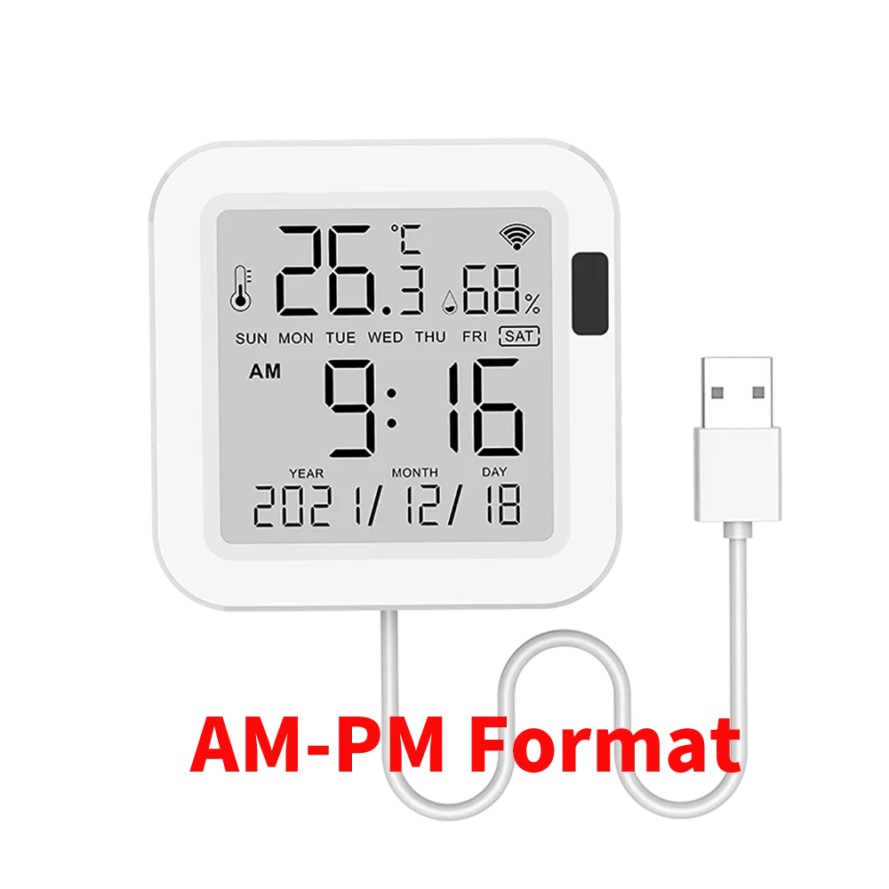 WiFi Temperature & Humidity Sensor with Backlight - Smart Home Monitor