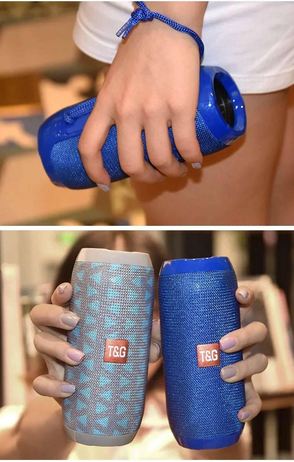 T&G TG117 Portable Bluetooth Speaker Outdoor Wireless Woofer Free Call FM TF Card USB Flash Drive Connect Mobile Phone Tablet TV