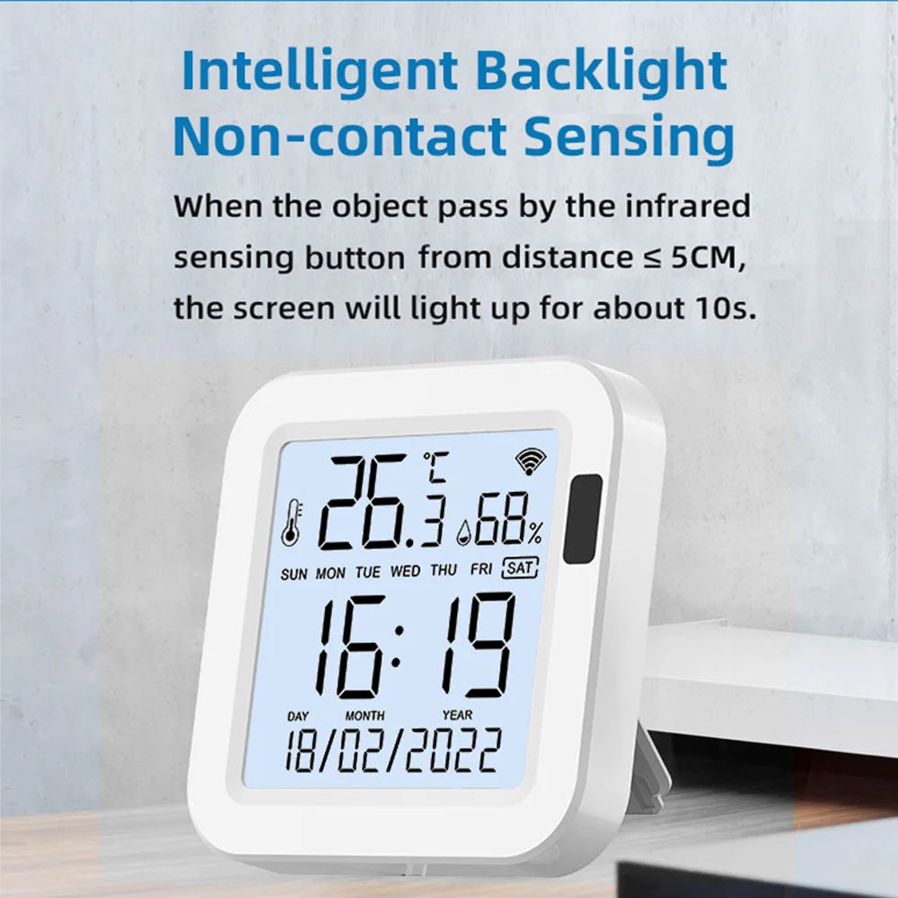 WiFi Temperature & Humidity Sensor with Backlight - Smart Home Monitor