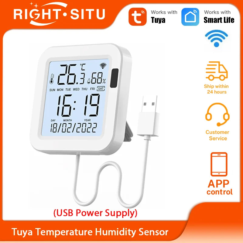 WiFi Temperature & Humidity Sensor with Backlight - Smart Home Monitor