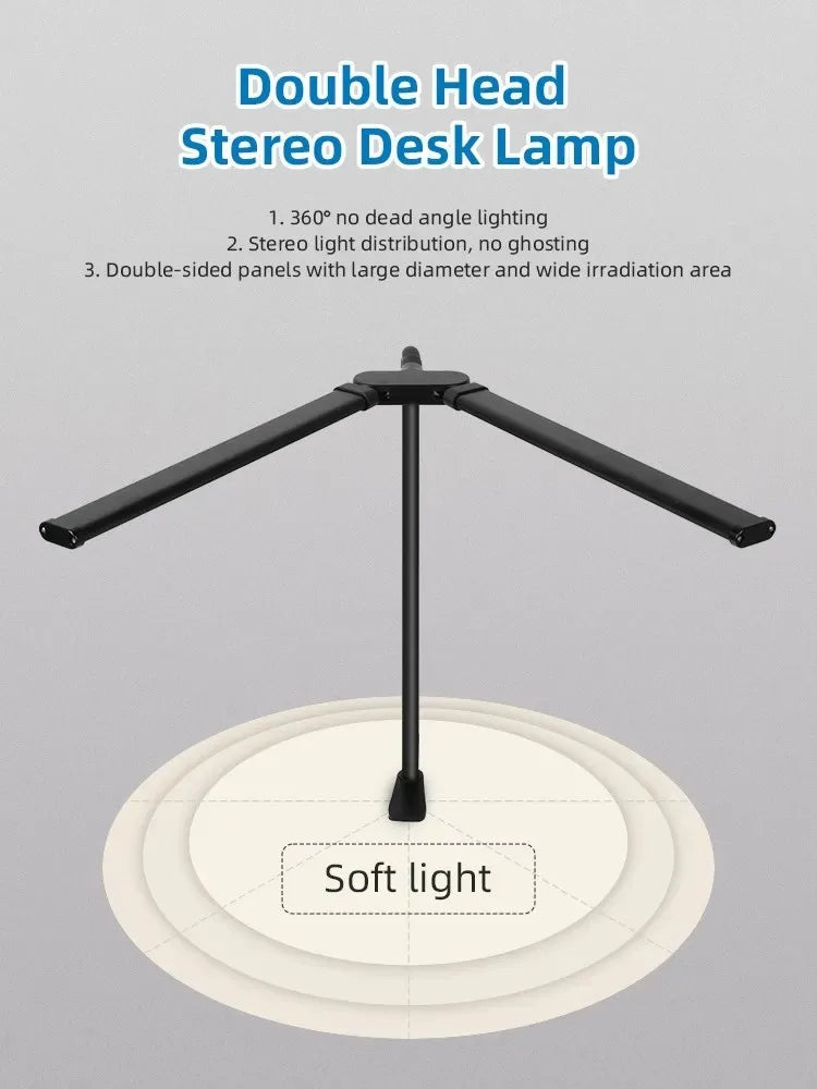 LED Desk Lamp Double/Single Head Architect Desk Lamps Office Eye-Caring Desk Light Stepless Dimmable Adjustable Gooseneck Lamp