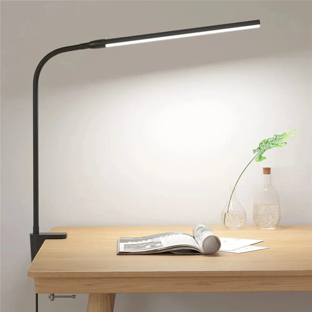 LED Desk Lamp Double/Single Head Architect Desk Lamps Office Eye-Caring Desk Light Stepless Dimmable Adjustable Gooseneck Lamp