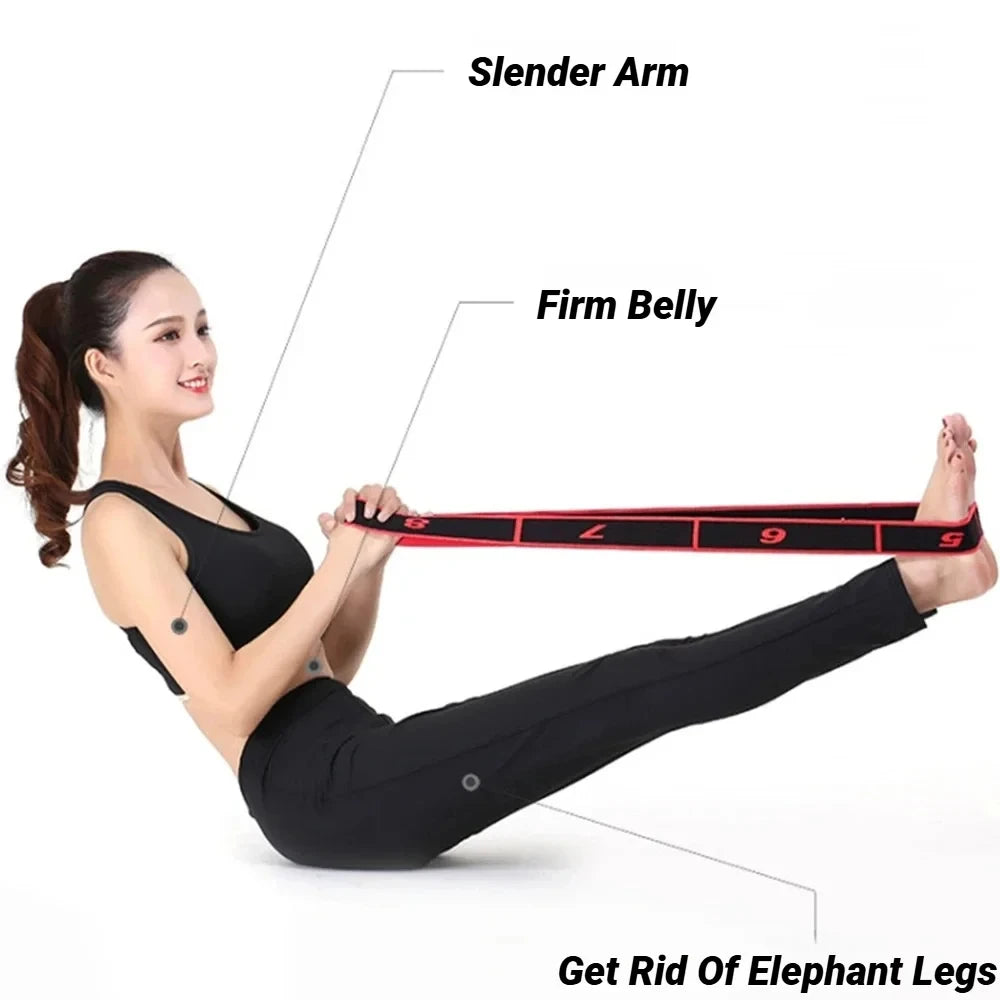 8-Section Yoga Stretching Belt - Dance & Pilates Fitness Band