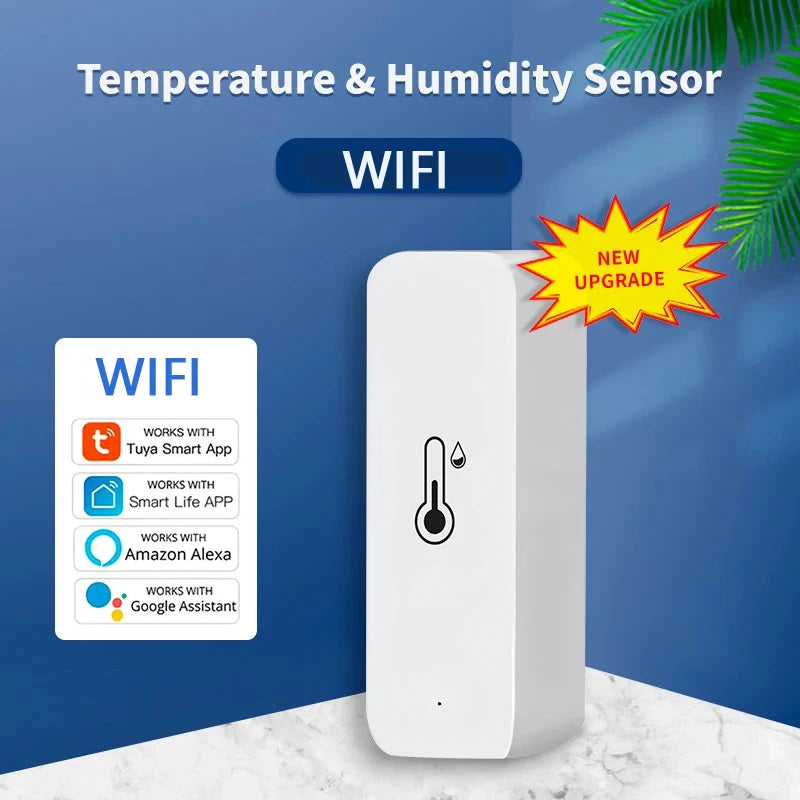 Smart WiFi Temperature & Humidity Sensor - Alexa & Google Home Compatible