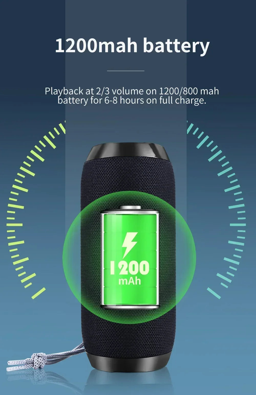 T&G TG117 Portable Bluetooth Speaker Outdoor Wireless Woofer Free Call FM TF Card USB Flash Drive Connect Mobile Phone Tablet TV