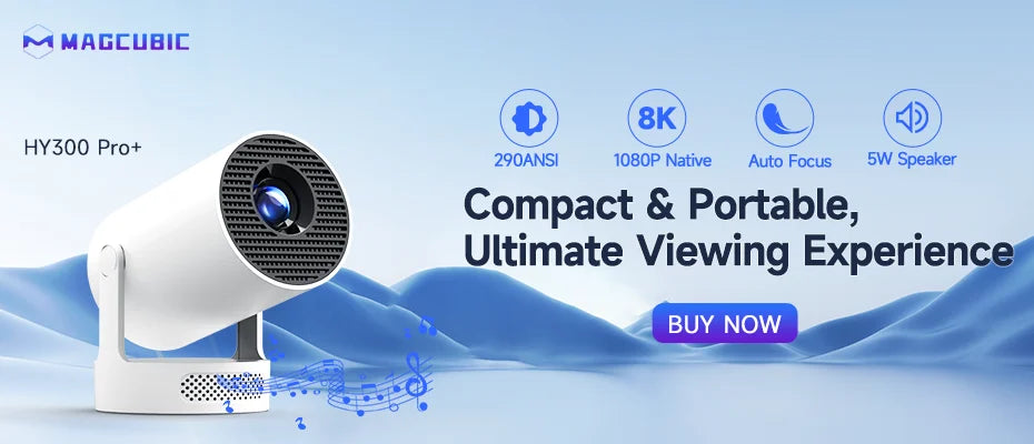 4K Android Projector - 290 ANSI Lumens Home Cinema