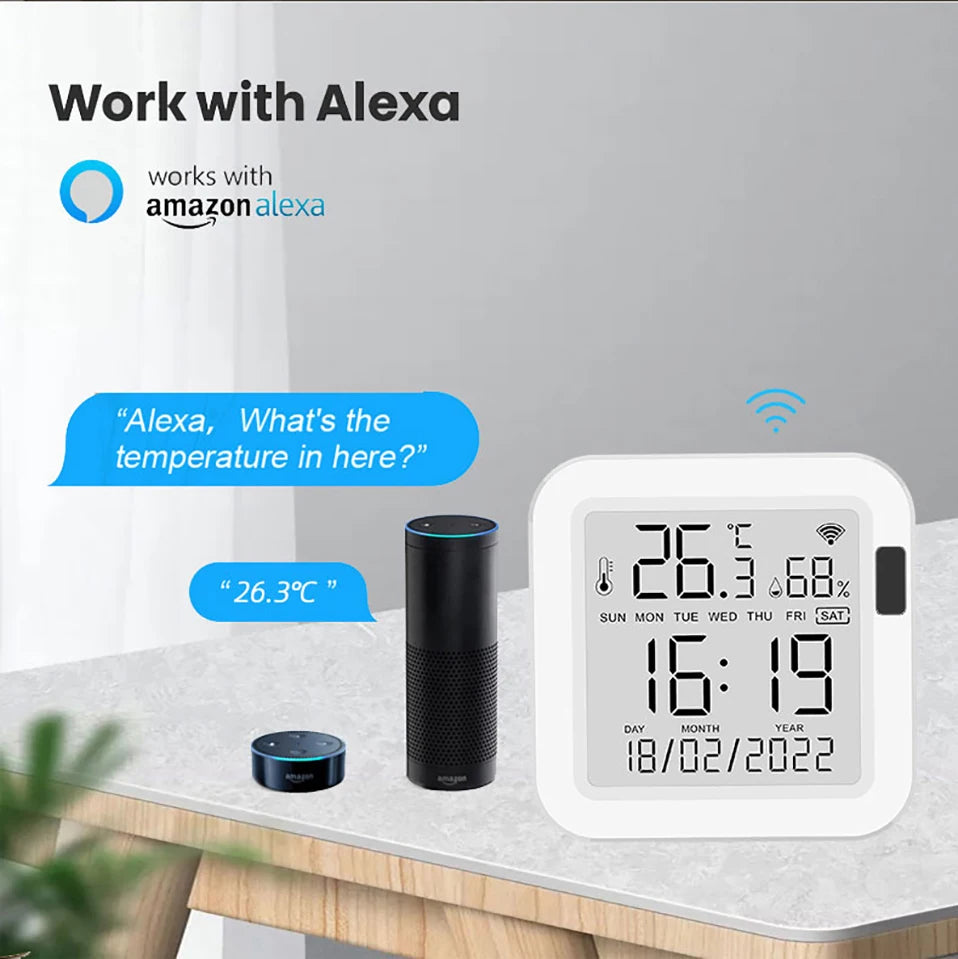 WiFi Temperature & Humidity Sensor with Backlight - Smart Home Monitor