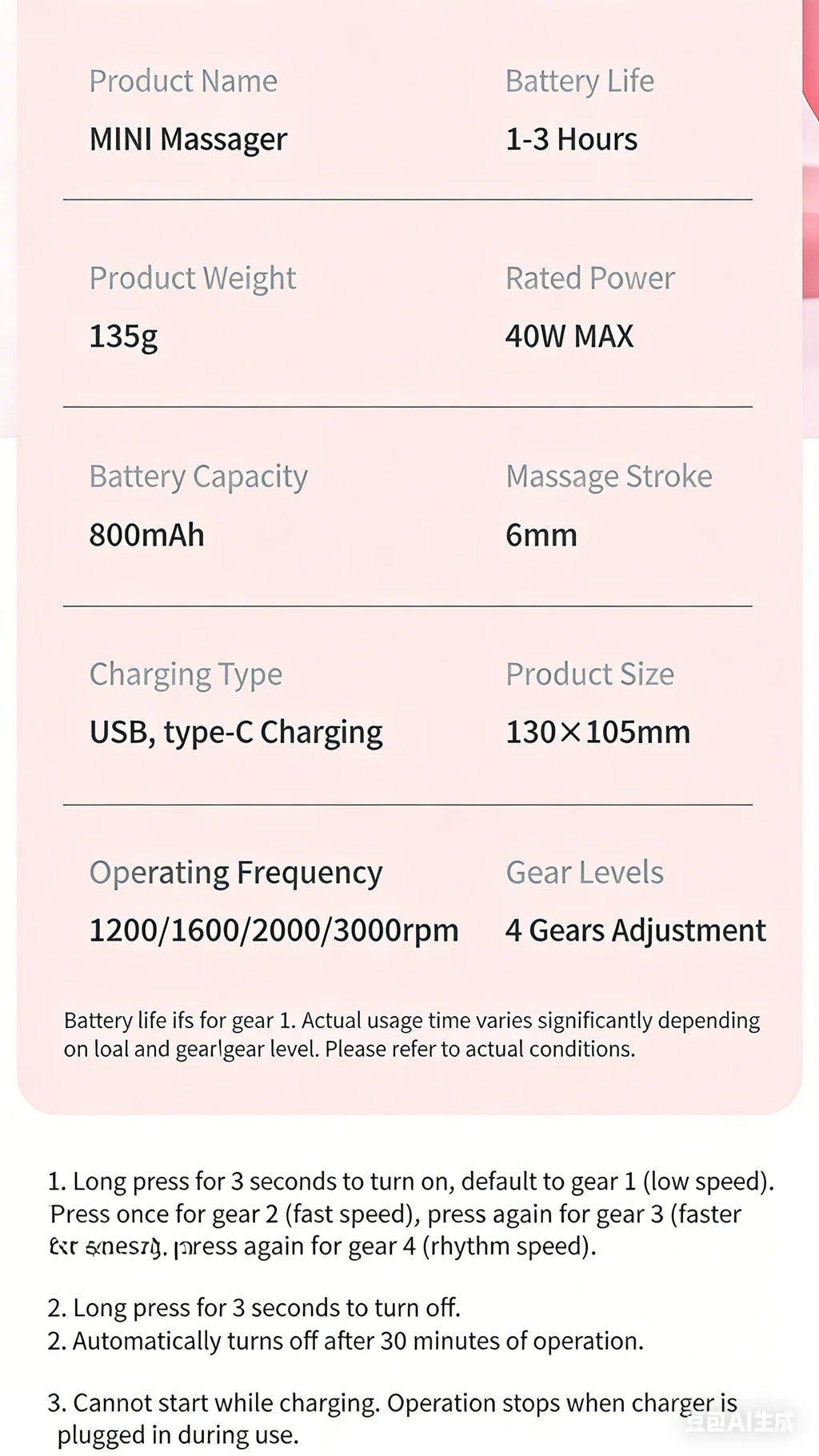 Portable Mini Massage Gun for Muscle Relief