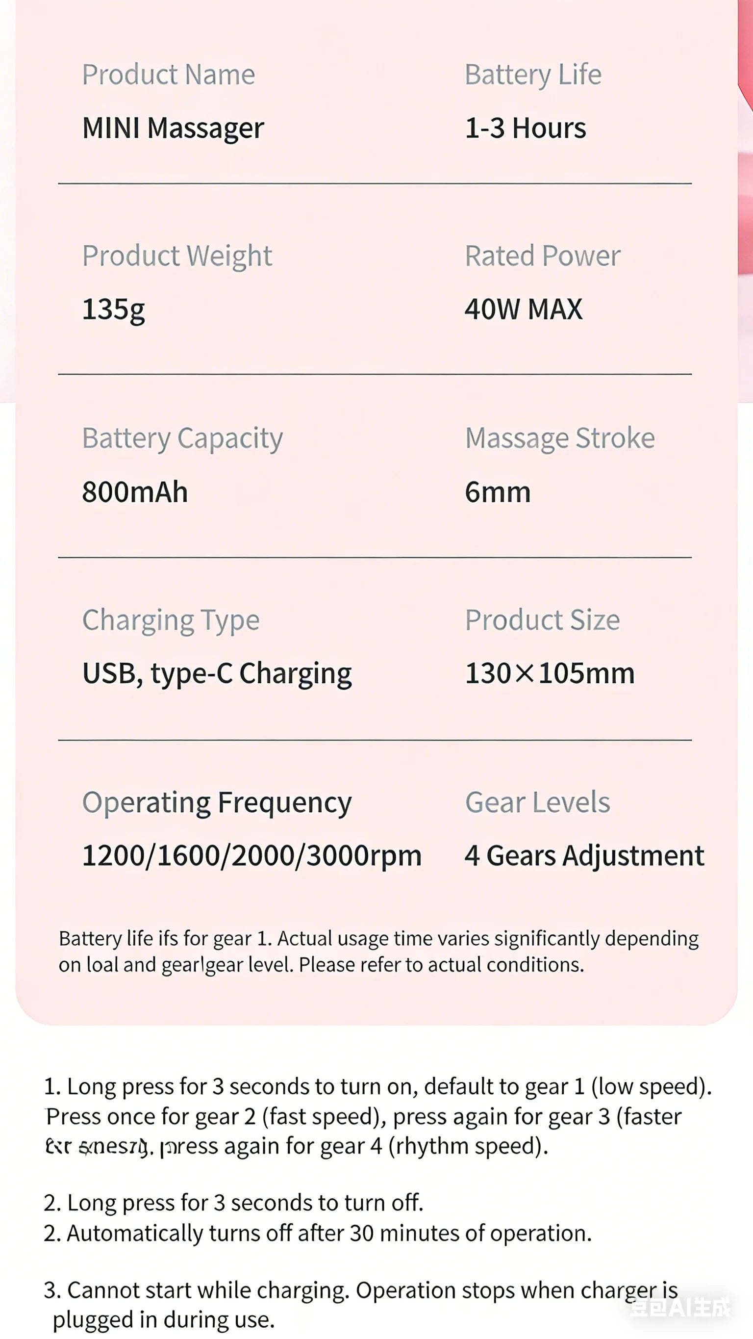 Portable Mini Massage Gun for Muscle Relief