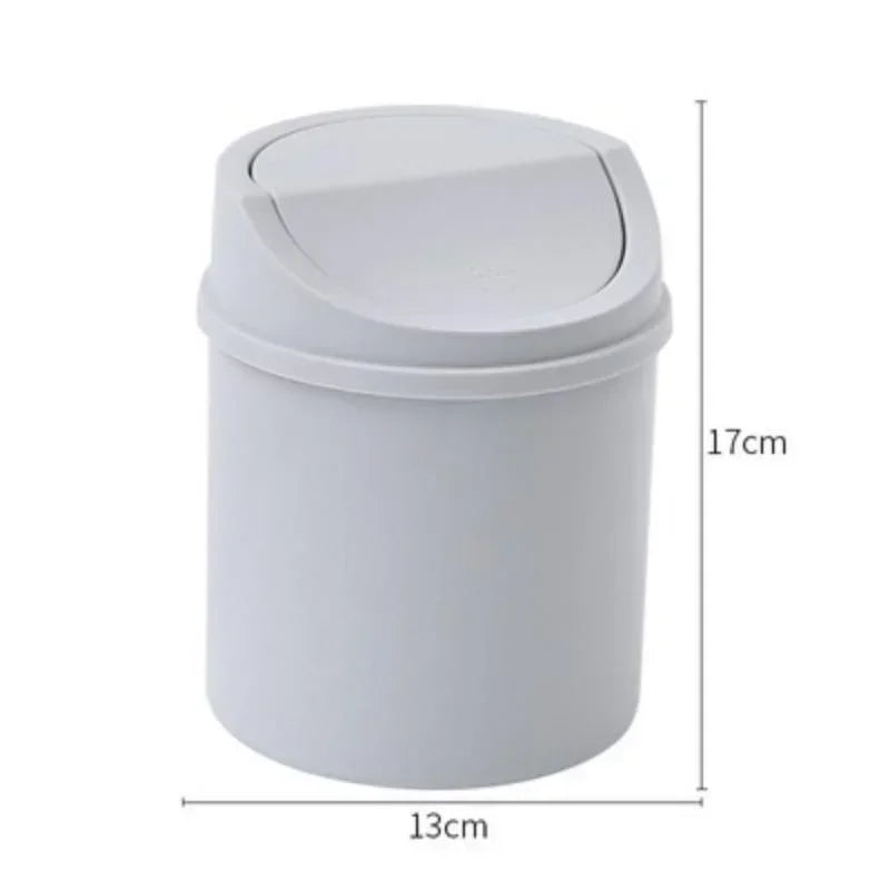 Mini Desktop Bin Small Trash Can Tube with Cover Bedroom Trash Can Garbage Can Clean Workspace Storage Box Home Desk