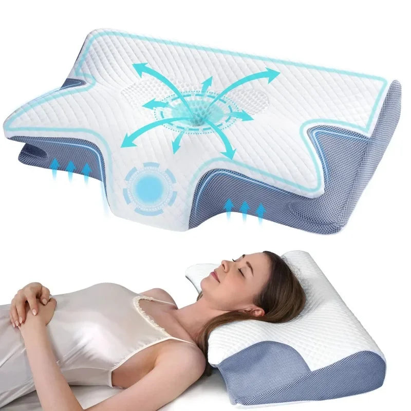 Butterfly Memory Foam Neck Pillow for Pain Relief