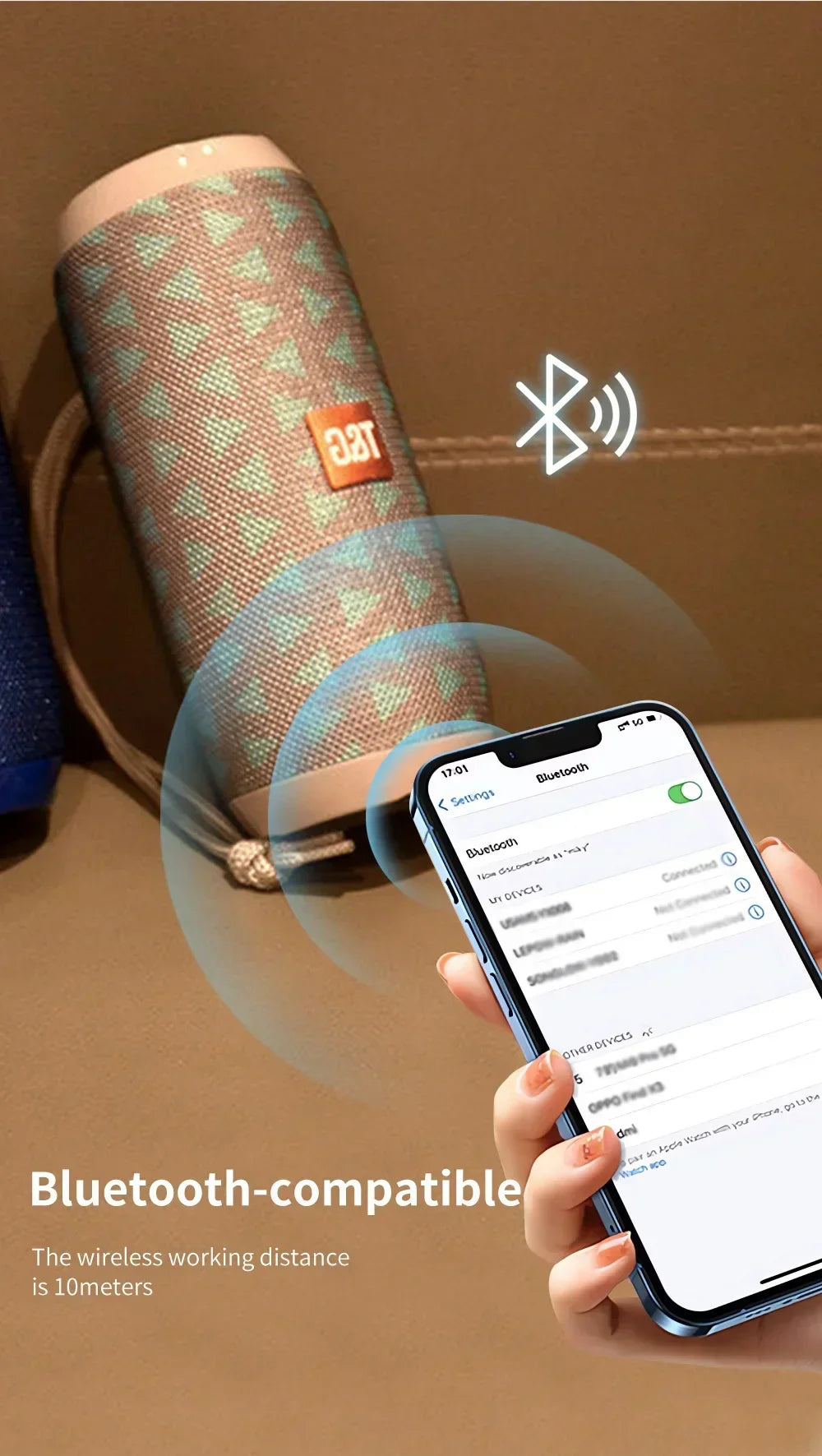 T&G TG117 Portable Bluetooth Speaker Outdoor Wireless Woofer Free Call FM TF Card USB Flash Drive Connect Mobile Phone Tablet TV