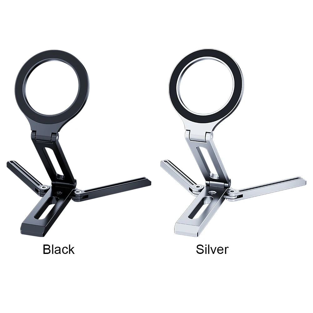 Magnetic Phone Tripod Multifunctional Smartphone Desk Stand Portable Desktop Phone Mount for Cell Phone Video Recording Travel