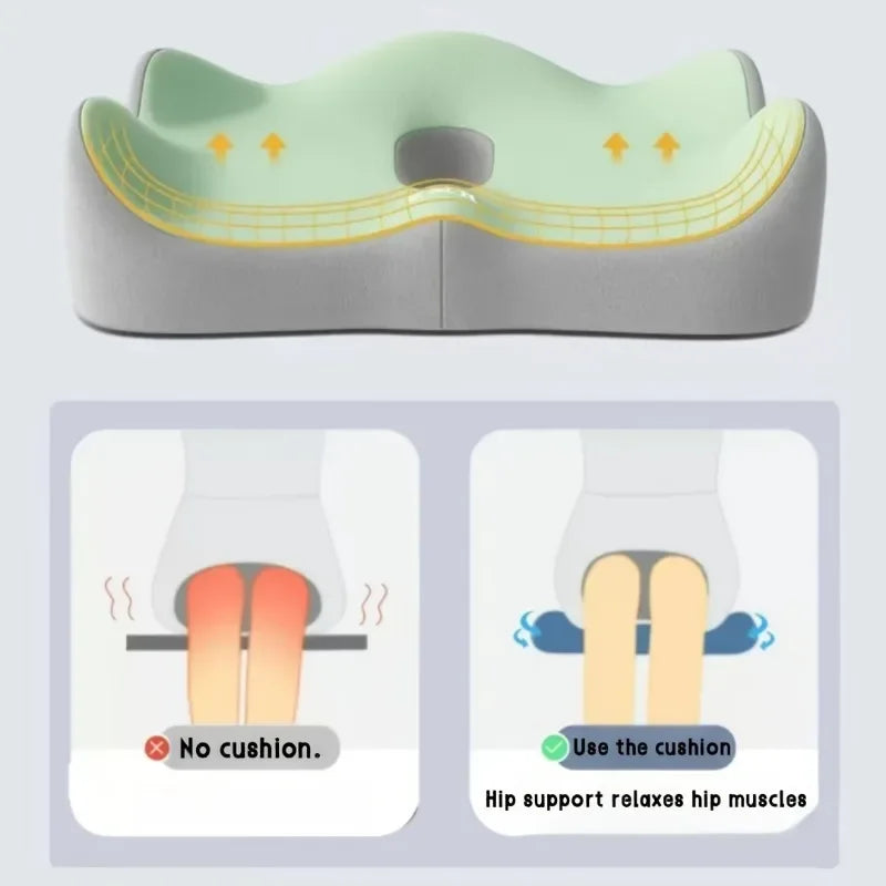 Ergonomic 3-Zone Office Seat Cushion with Lumbar Support