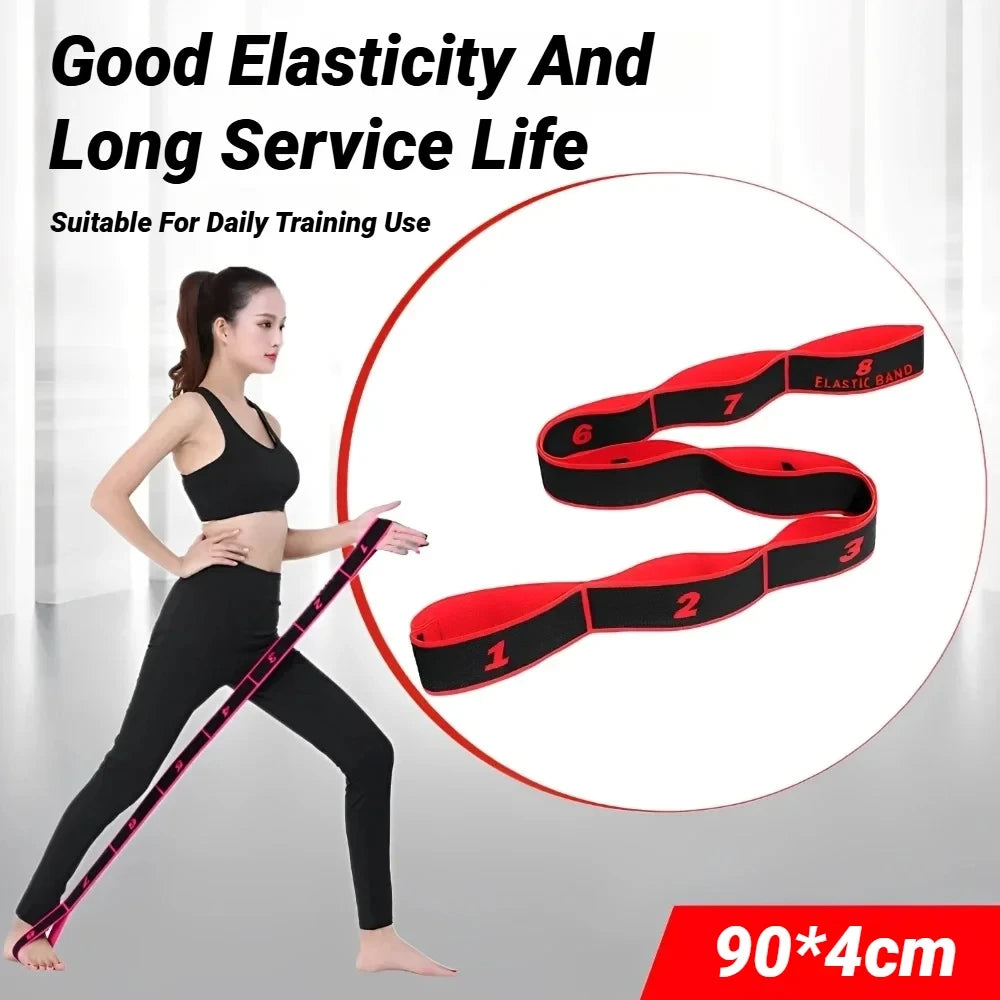 8-Section Yoga Stretching Belt - Dance & Pilates Fitness Band