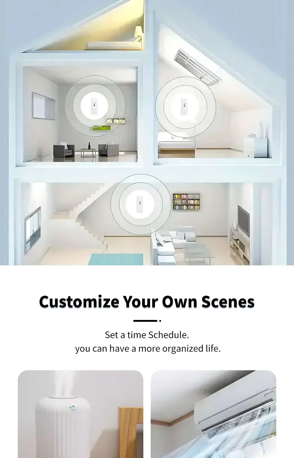 Smart WiFi Temperature & Humidity Sensor - Alexa & Google Home Compatible