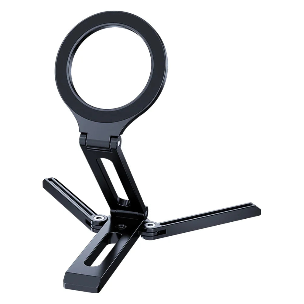 Magnetic Phone Tripod Multifunctional Smartphone Desk Stand Portable Desktop Phone Mount for Cell Phone Video Recording Travel