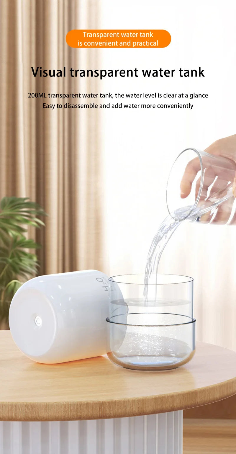 Mini Air Humidifier with LED Light for Bedroom & Office