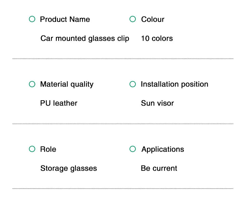 Car Visor Glasses Holder - Magnetic Leather Sunglasses Clip