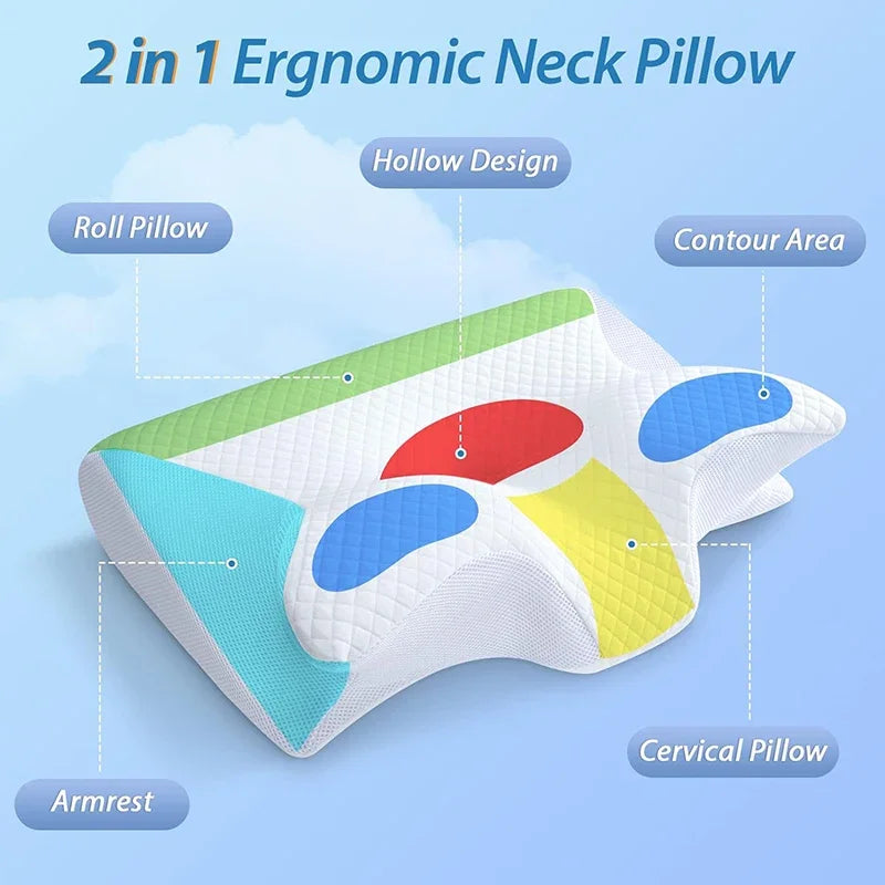 Butterfly Memory Foam Neck Pillow for Pain Relief