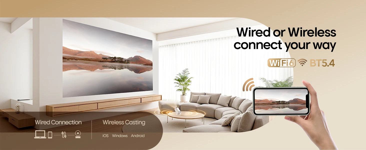 4K Android Projector - 290 ANSI Lumens Home Cinema