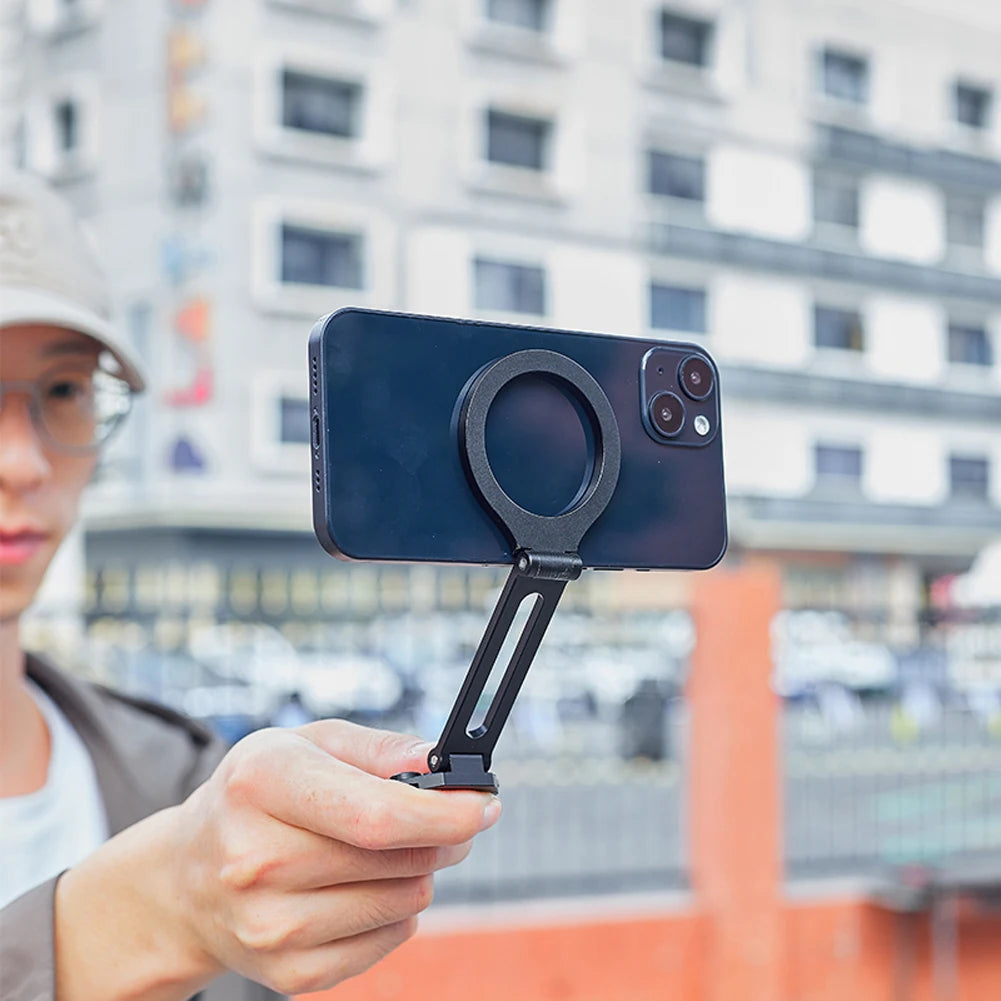 Magnetic Phone Tripod Multifunctional Smartphone Desk Stand Portable Desktop Phone Mount for Cell Phone Video Recording Travel