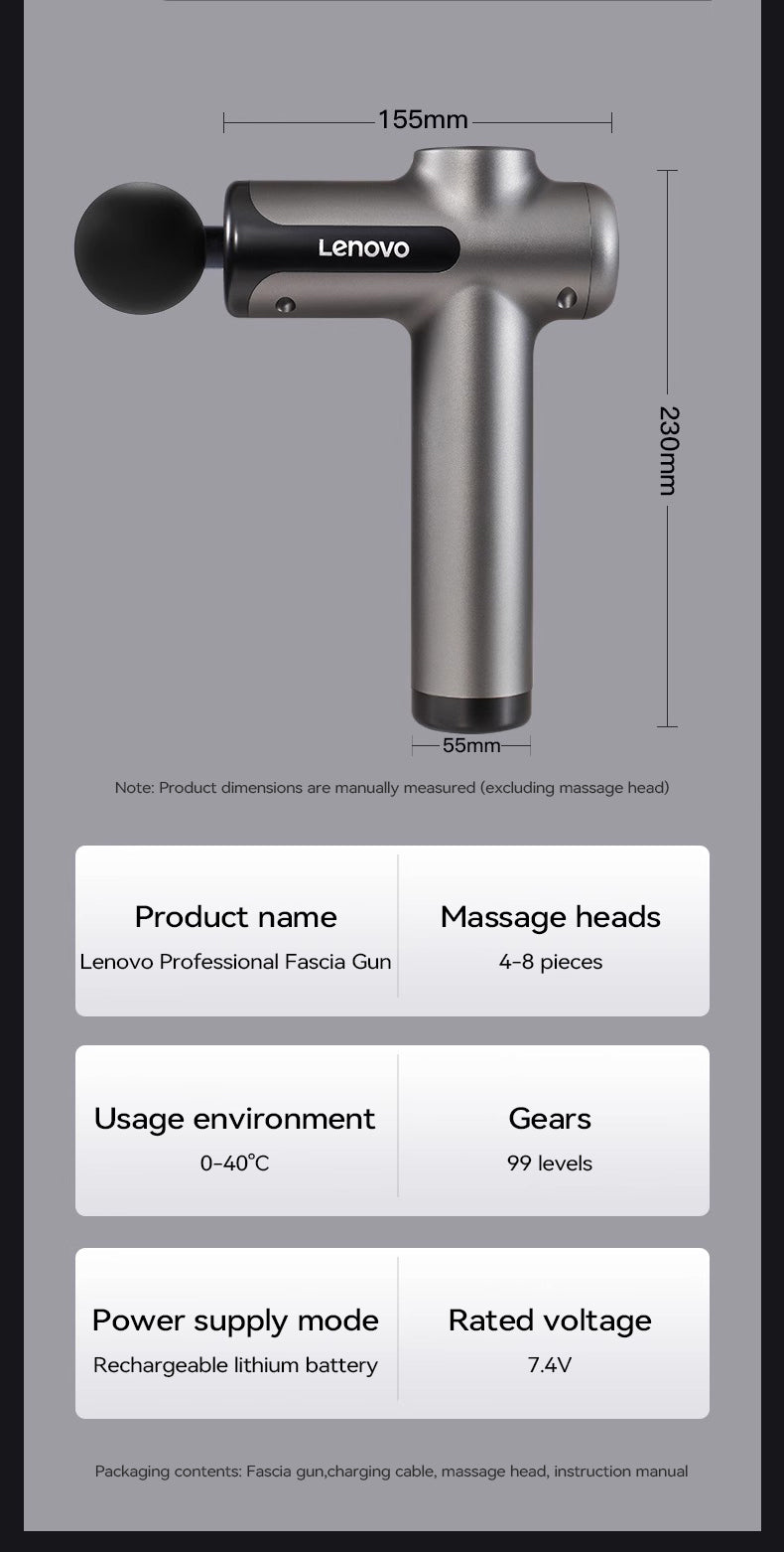 Wireless Massage Gun with 8 Heads - Rechargeable